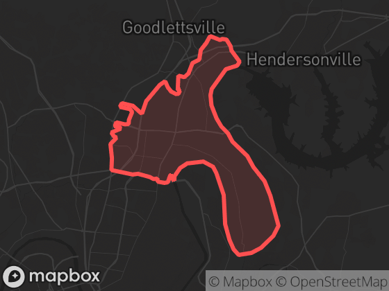 Map of Madison / Old Hickory in Nashville with its official boundary outlined