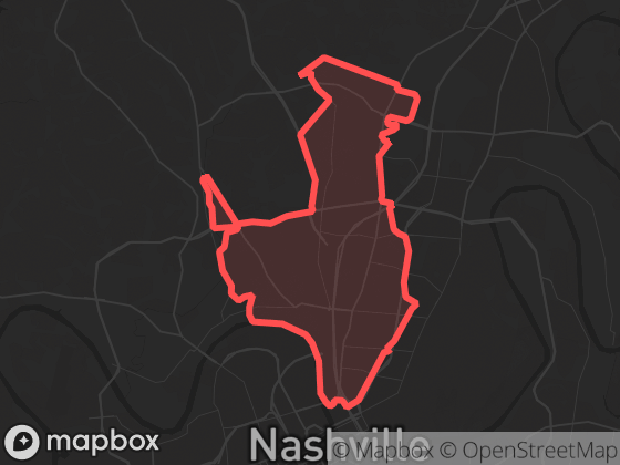 Map of North Nashville / Salemtown in Nashville with its official boundary outlined