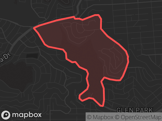 Map of Diamond Heights in San Francisco with its official boundary outlined