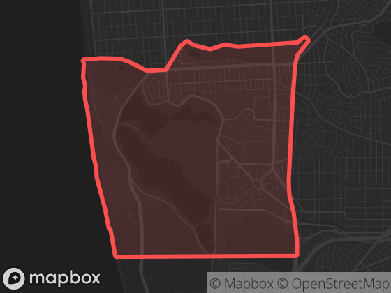 Map of Lakeshore in San Francisco with its official boundary outlined