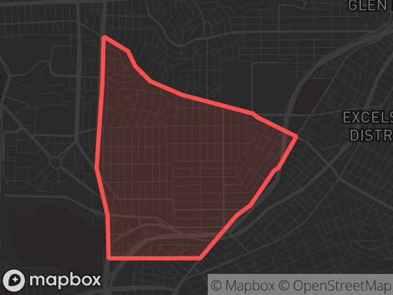 Map of Ocean View in San Francisco with its official boundary outlined