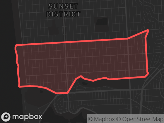 Map of Parkside in San Francisco with its official boundary outlined