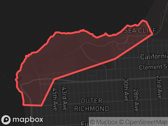 Map of Seacliff in San Francisco with its official boundary outlined