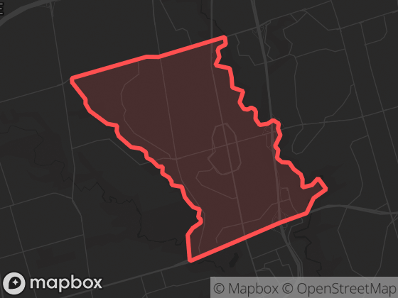 Map of Banbury-Don Mills in Toronto with its official boundary outlined