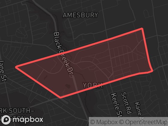 Map of Beechborough-Greenbrook in Toronto with its official boundary outlined