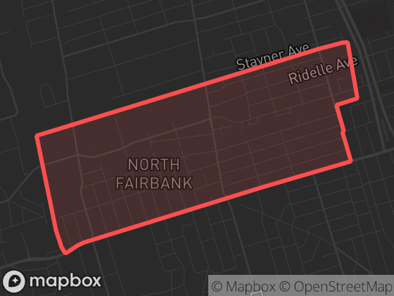 Map of Briar Hill-Belgravia in Toronto with its official boundary outlined