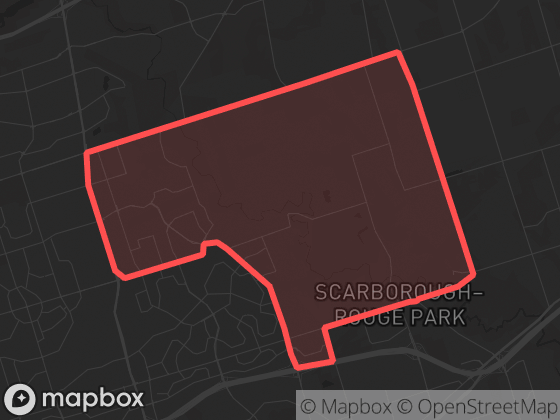 Map of Morningside Heights in Toronto with its official boundary outlined