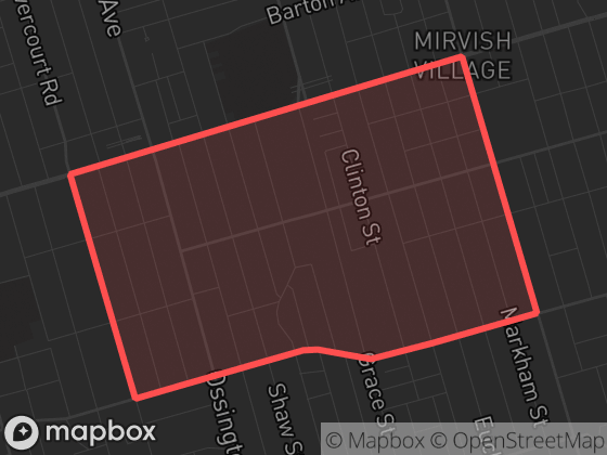 Map of Palmerston-Little Italy in Toronto with its official boundary outlined