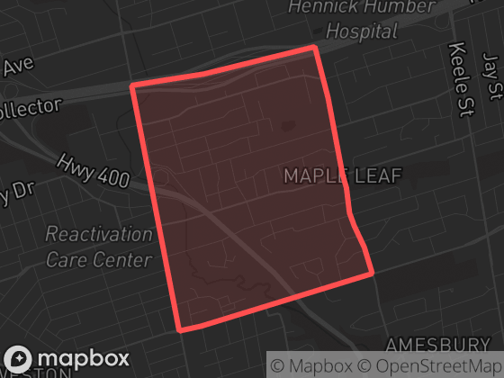 Map of Rustic in Toronto with its official boundary outlined