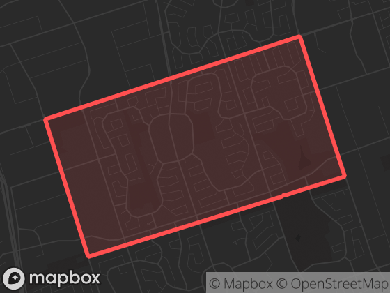 Map of Steeles in Toronto with its official boundary outlined
