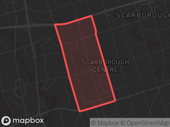 Map of Wexford/Maryvale in Toronto with its official boundary outlined