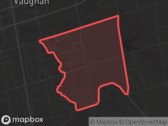 Map of York University Heights in Toronto with its official boundary outlined