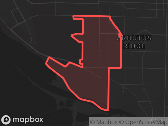 Map of Dunbar-Southlands in Vancouver with its official boundary outlined