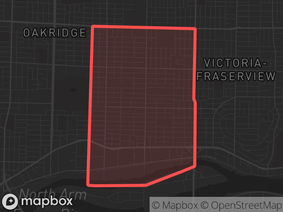 Map of Sunset in Vancouver with its official boundary outlined