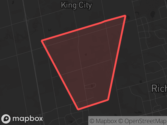 Map of Hope in Vaughan with its official boundary outlined