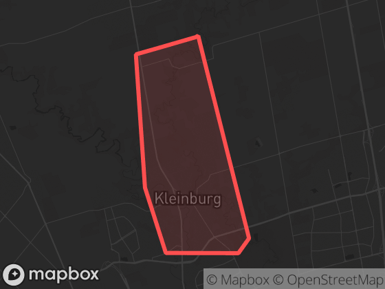 Map of Kleinburg in Vaughan with its official boundary outlined