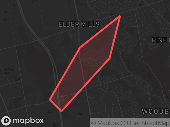 Map of Woodbridge Meadows in Vaughan with its official boundary outlined